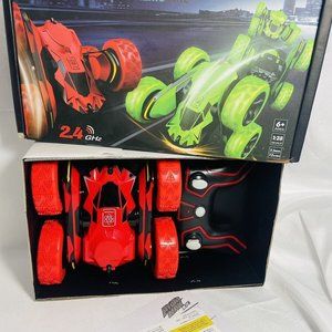 Adam Max Fancy Stunt Toy Red R/C Remote Control 2.4 GHZ, 1:28 Scale